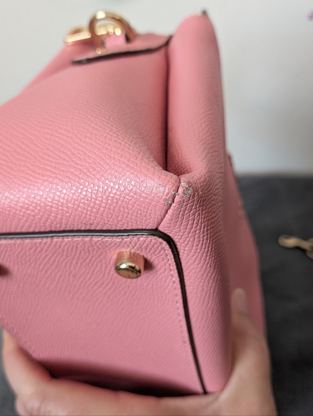 Coach Mini Lillie Carryall In Pink Cross Grain - Picture 5 of 10